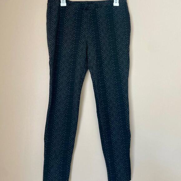 JOIE LEGGINGS STRECH PANTS KEENA BLACK PONTE SNAKESKIN MID RISE TRENDY SZ L - Picture 8 of 14